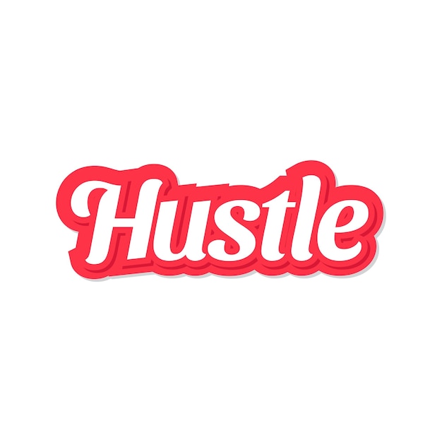 Hustle vector lettering isolated