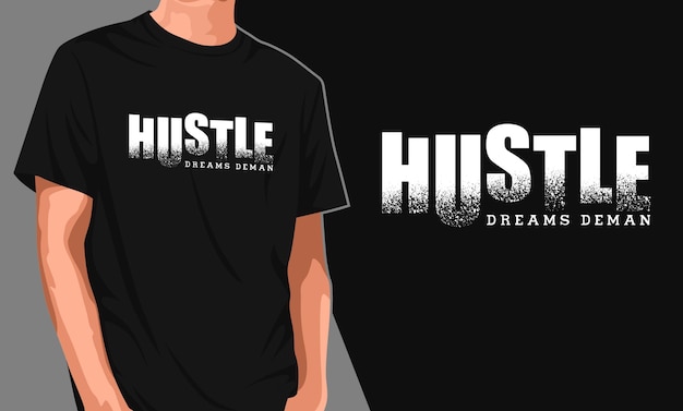 Hustle vector tshirt ontwerp