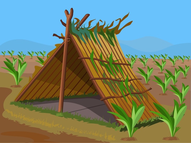 Hut In The Middle Of Agricultural Land