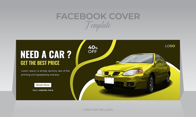 Vector huur een auto facebook cover template