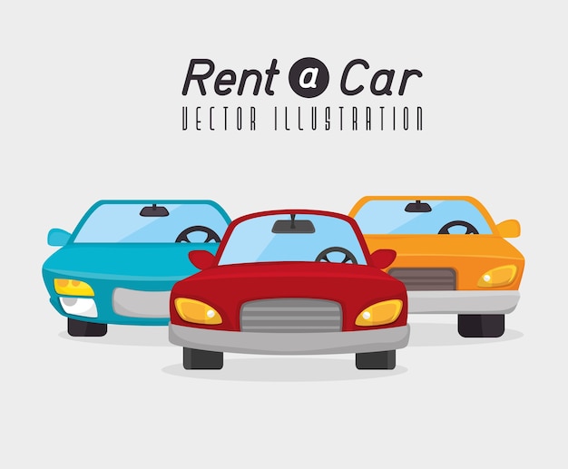 Huur een autoontwerp, vectorillustratie.
