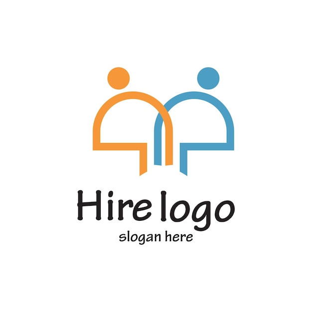 Huur logo ontwerp eenvoudig concept premium vector