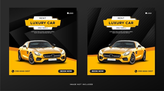 Huur luxe auto sociale media en facebook banersjabloon