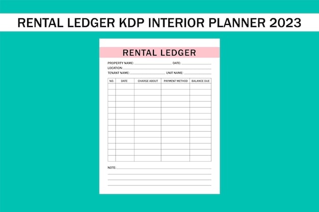 Vector huurgrootboek interieurplanner