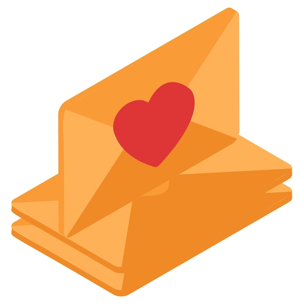 Huwelijksaanzoek isometrische weergave Concept Envelop met hart Vector liefde en romantiek Valentijnsdag