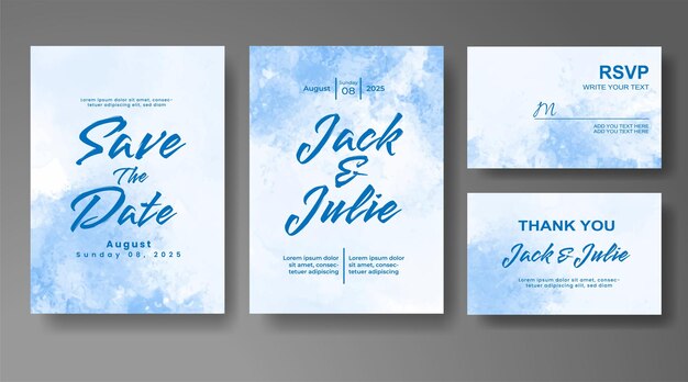 Huwelijksuitnodiging met abstracte aquarelachtergrond