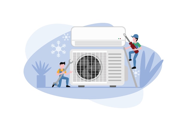 Vector hvac character design illustration