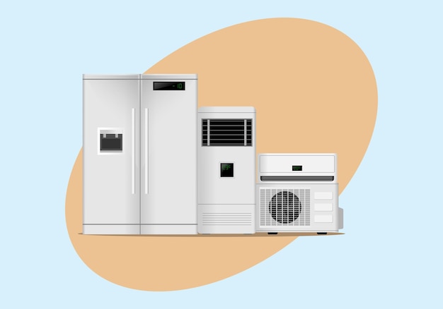 Illustrazione del design dei dispositivi di raffreddamento hvac