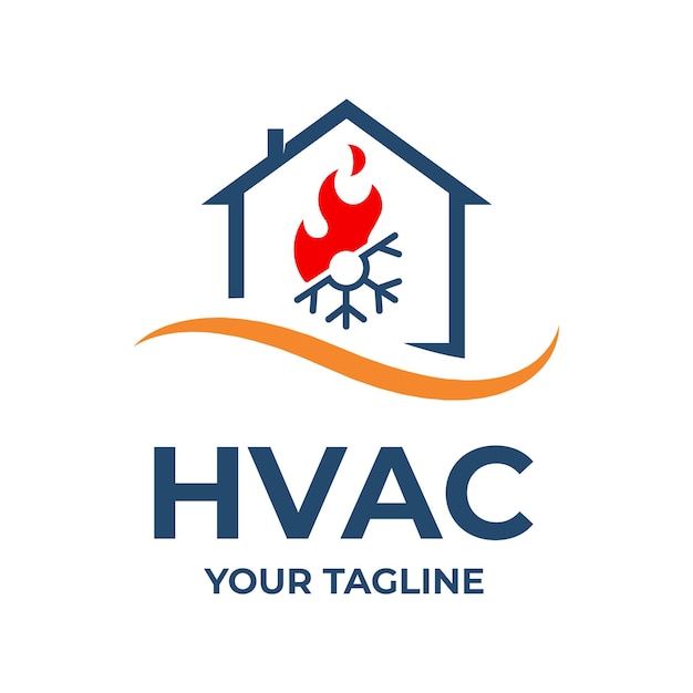 HVAC house heating and air conditioning logo installation