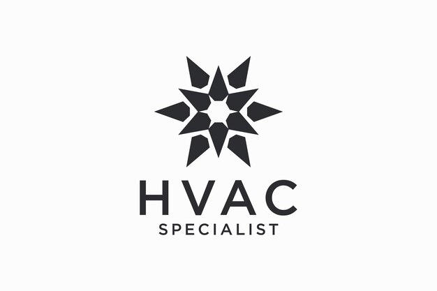 Дизайн логотипа HVAC, отопление, вентиляция и кондиционирование, коллекция шаблонов логотипа HVAC