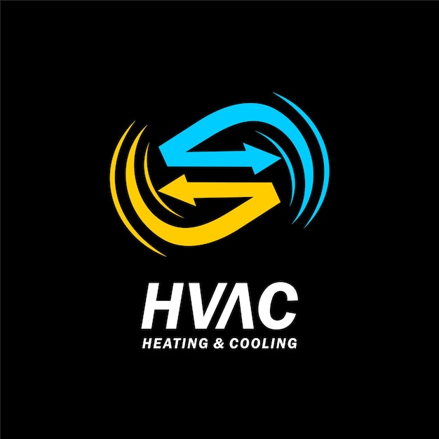 HVAC logo with wind concept