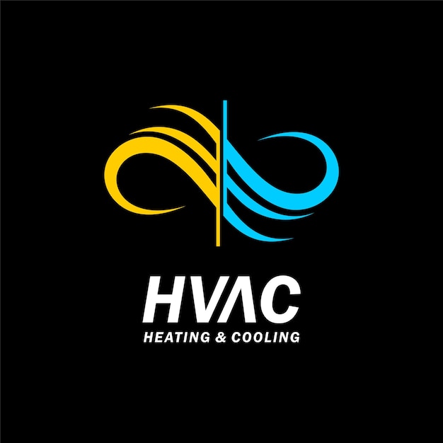 Logo hvac con concetto di vento