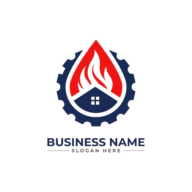 HVAC, oil, gas, air condition, and heating logo
