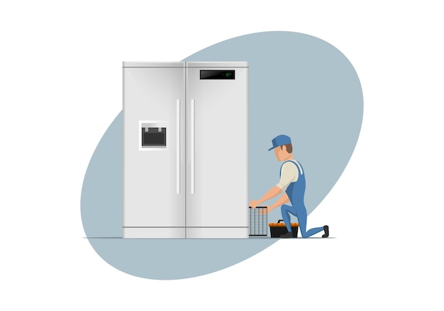 HVAC service character design illustration