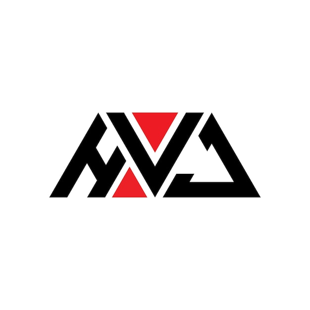 HVJ triangle letter logo design with triangle shape HVJ triangle logo design monogram HVJ triangle vector logo template with red color HVJ triangular logo Simple Elegant and Luxurious Logo HVJ