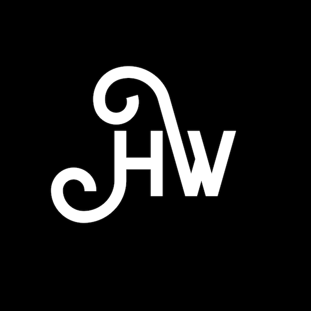 HW letter logo design on black background HW creative initials letter logo concept hw letter design HW white letter design on black background H W h w logo