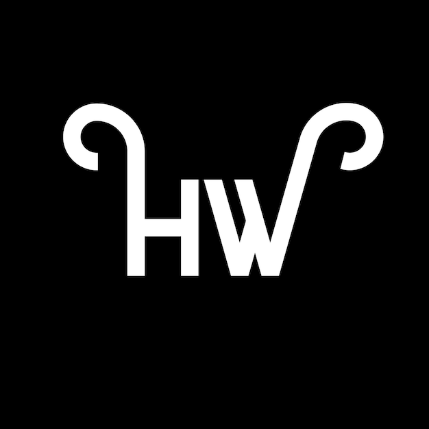 hw letter logo design on black background hw creative initials letter logo concept hw letter design hw white letter design on black background h w h w logo