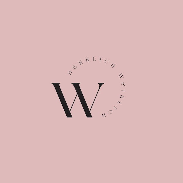 hw letter logo h letter logo w letter logo minimal modern vector monogram