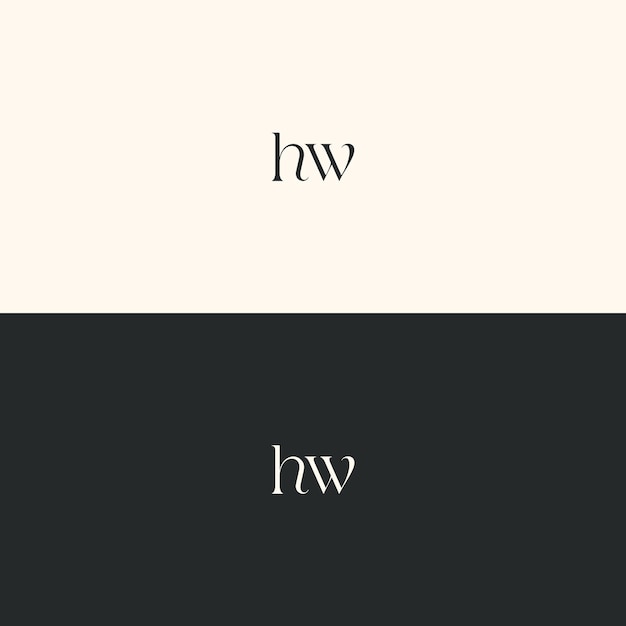 hw logo design vector image