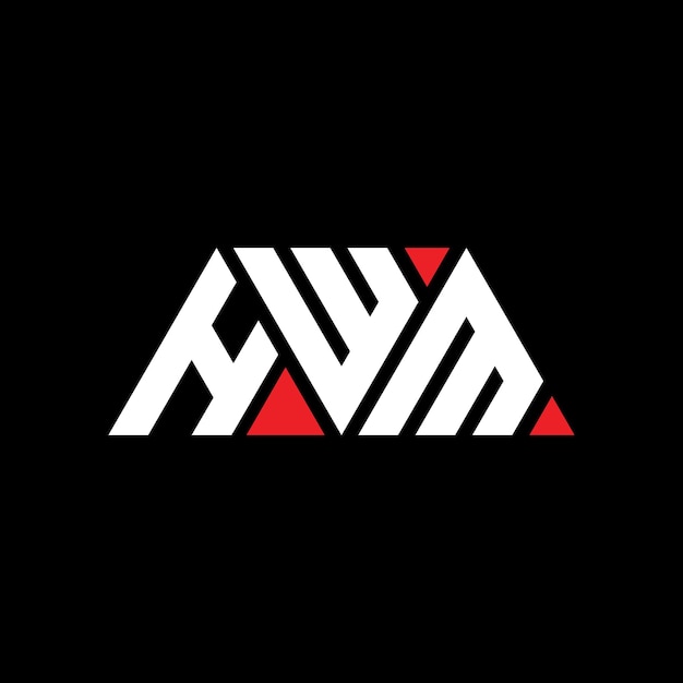 삼각형 모양의 HWM 삼각형 로고 디자인 모노그램 HWM 세각형 터 로고 템플릿 빨간색 HWM 사각형 로그 단순 우아하고 고급스러운 로고 HWM