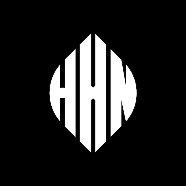 벡터 서클과 타원 모양의 hxn 타원 글자를 가진 hxn 서클 글자 로고 디자인 세 개의 이니셜이 서클 로고를 형성합니다. hxn 원 블럼 추상 모노그램 글자 마크 터