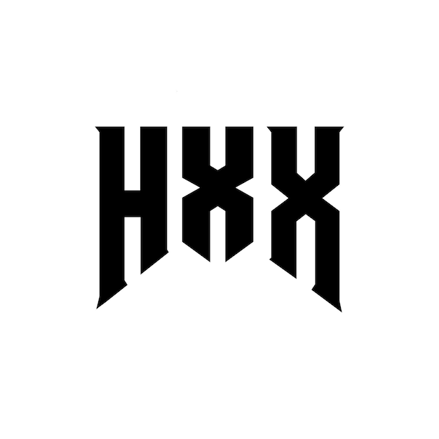 HXX буквенный дизайн логотипа для технологической компании HXX логотип черно-белой цветовой комбинации HXX логотипа HXX вектор HXX дизайн HXX икона HXX алфавит HXX типография логотип дизайн