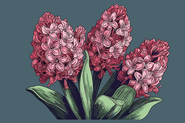 ベクトル ヒアシンス花のベクトルアートイラストレーション