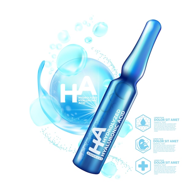 Hyaluronic acid ampoules Serum Skin Care Cosmetic