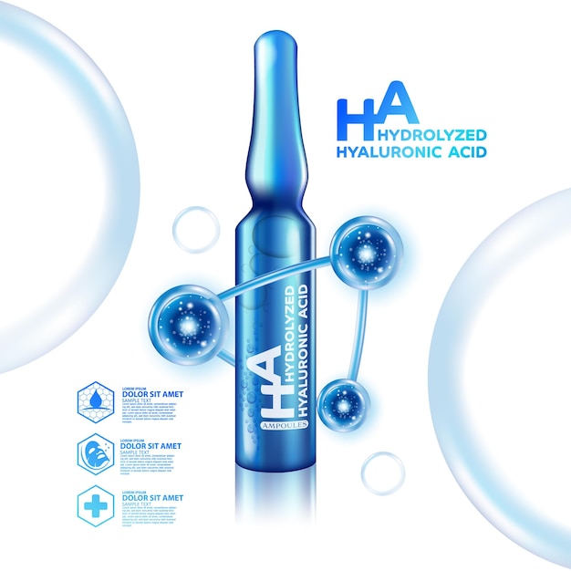 Hyaluronic acid ampoules Serum Skin Care Cosmetic