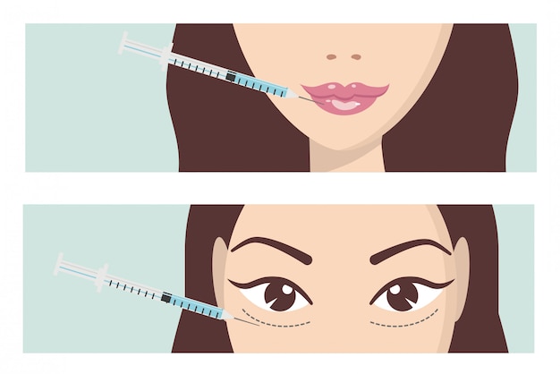 Vector hyaluronic acid facial injection