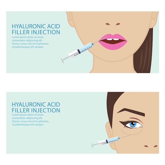 Vector hyaluronic acid facial injection