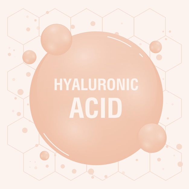 ヒアルロン酸溶液 美容治療 栄養 スキンケア デザイン しわを防ぐコラーゲン 医学的および科学的概念 ベクトル図