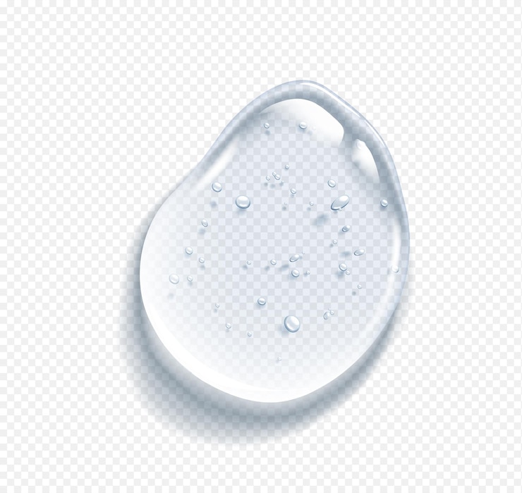Vector hyaluronzuurdruppel met bubbels realistische vectorillustratie