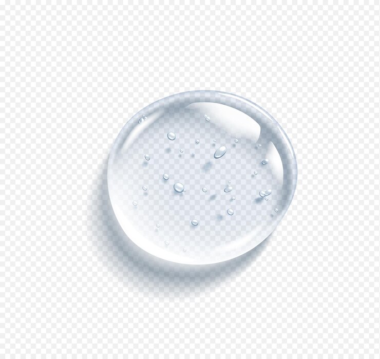 Vector hyaluronzuurdruppel met bubbels realistische vectorillustratie