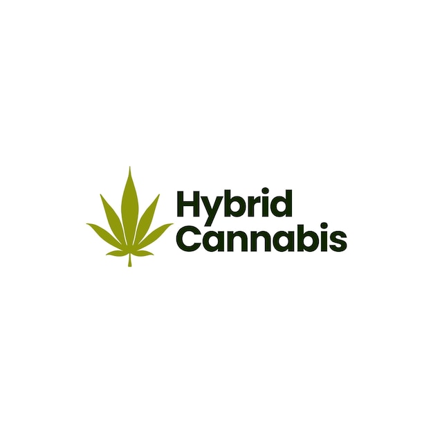 Hybird cannabis logo geïsoleerd op wit