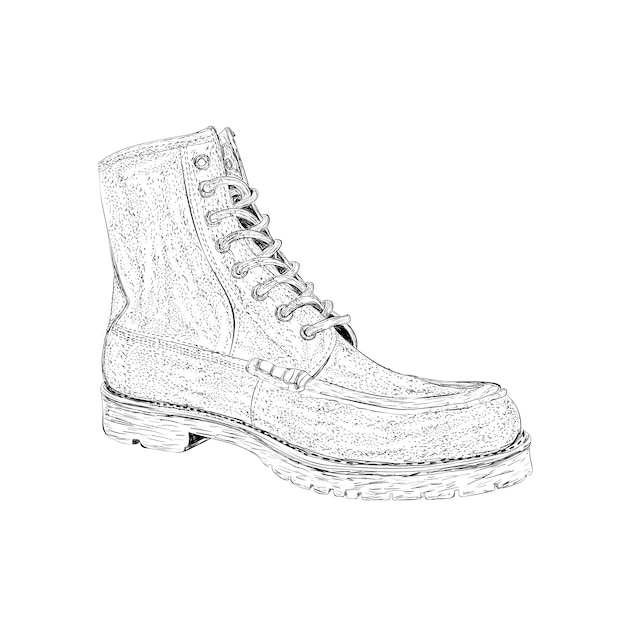 Hybrid shoe illustration in hand drawn vector 