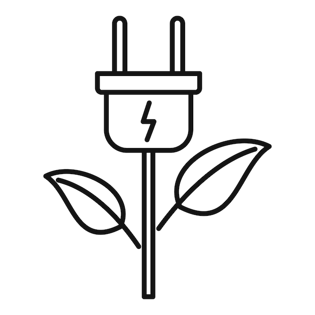 Hybride energiecentrale pictogram overzicht hybride energiecentrale vector pictogram voor webdesign geïsoleerd op een witte achtergrond