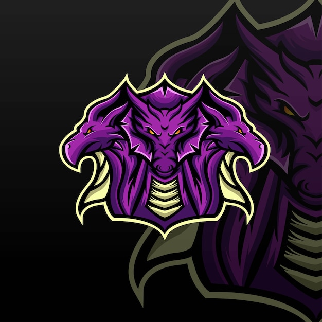 Hydra dragon e sport logo modello