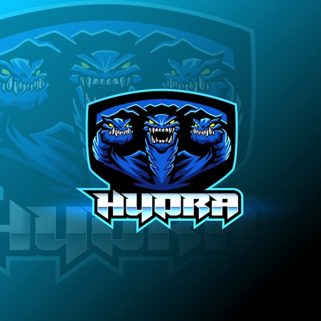 Шаблон логотипа талисмана hydra esport