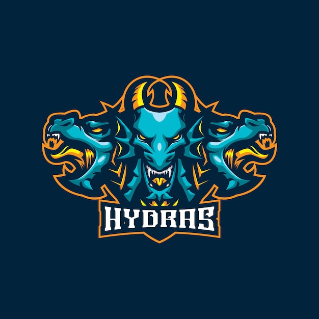 Hydra mascotte logo ontwerp vector met conceptstijl voor badge, embleem en tshirt afdrukken.