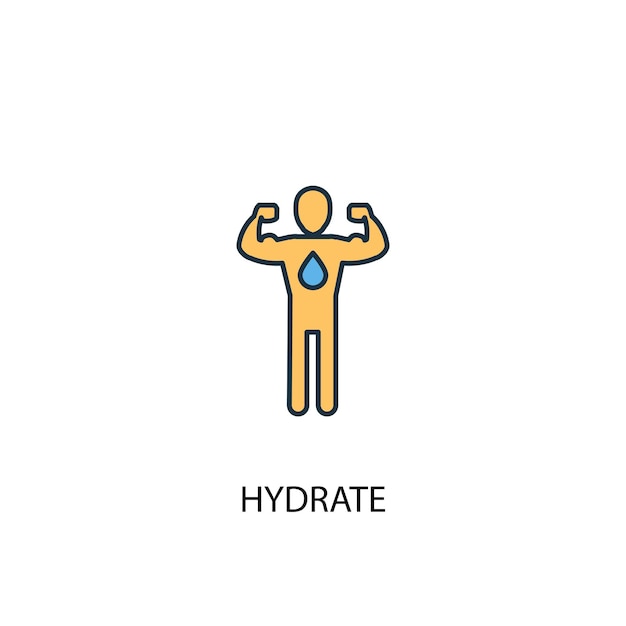 Hydrate concept 2 colored line icon. simple yellow and blue element illustration. hydrate concept outline symbol design