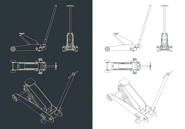 Vector hydraulic car jack drawings