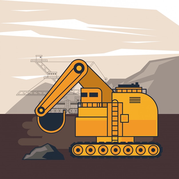 Vector hydraulic excavator vehicle