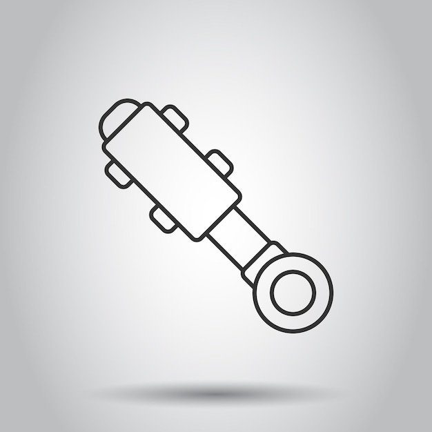 Hydraulic icon in flat style Cylinder vector illustration on white isolated background Equipment business concept