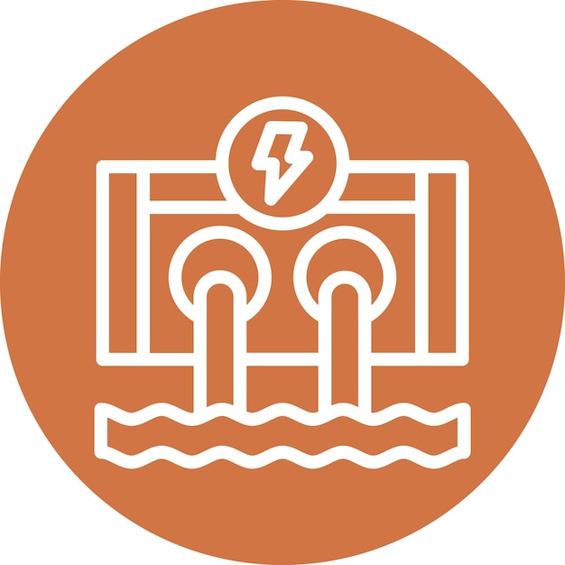 Vector hydro power icon style