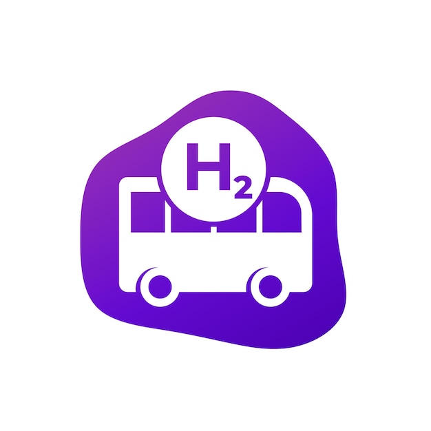 Hydrogen bus icon clean transport vector