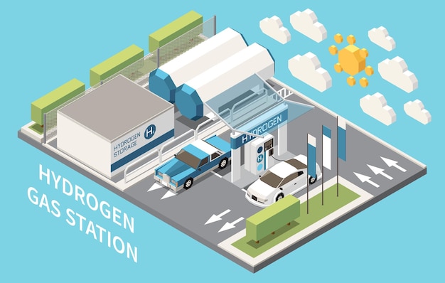 Vector hydrogen fuel isometric composition