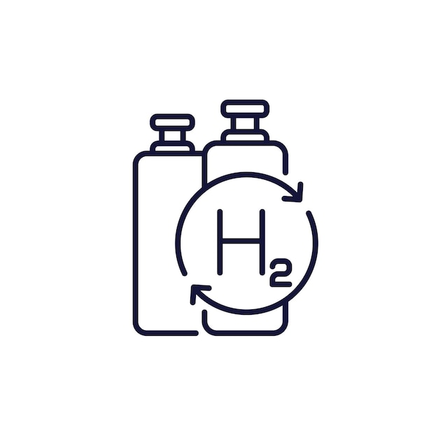 Hydrogen gas refill line icon