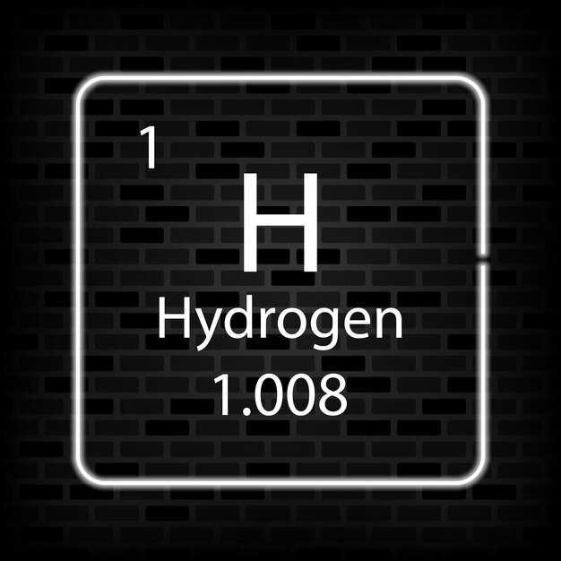 Hydrogen neon symbol Chemical element of the periodic table Vector illustration