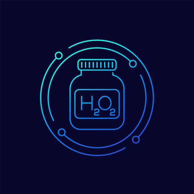 Hydrogen peroxide icon linear design